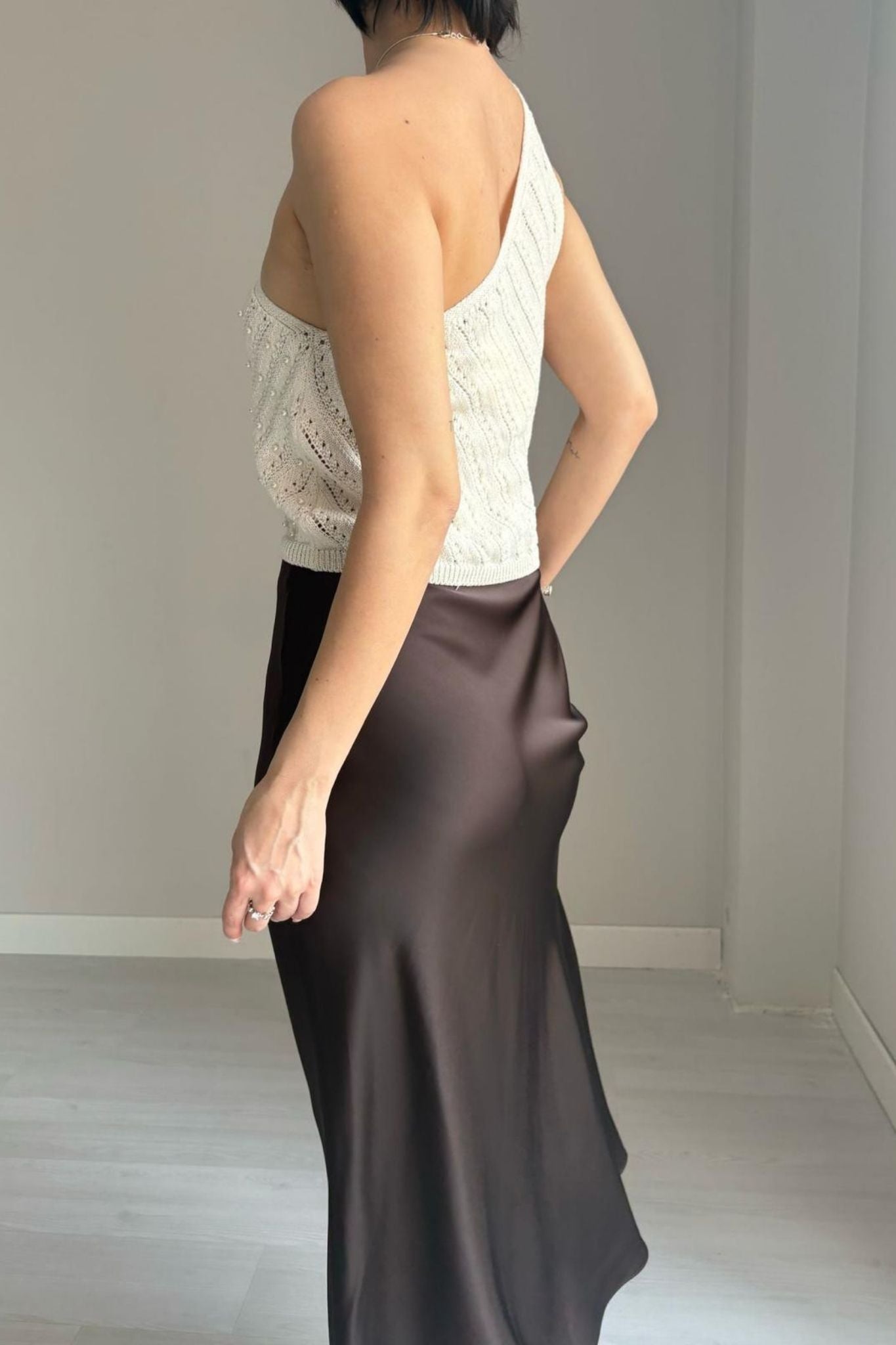 Pearly Ecru Knit Tank Top