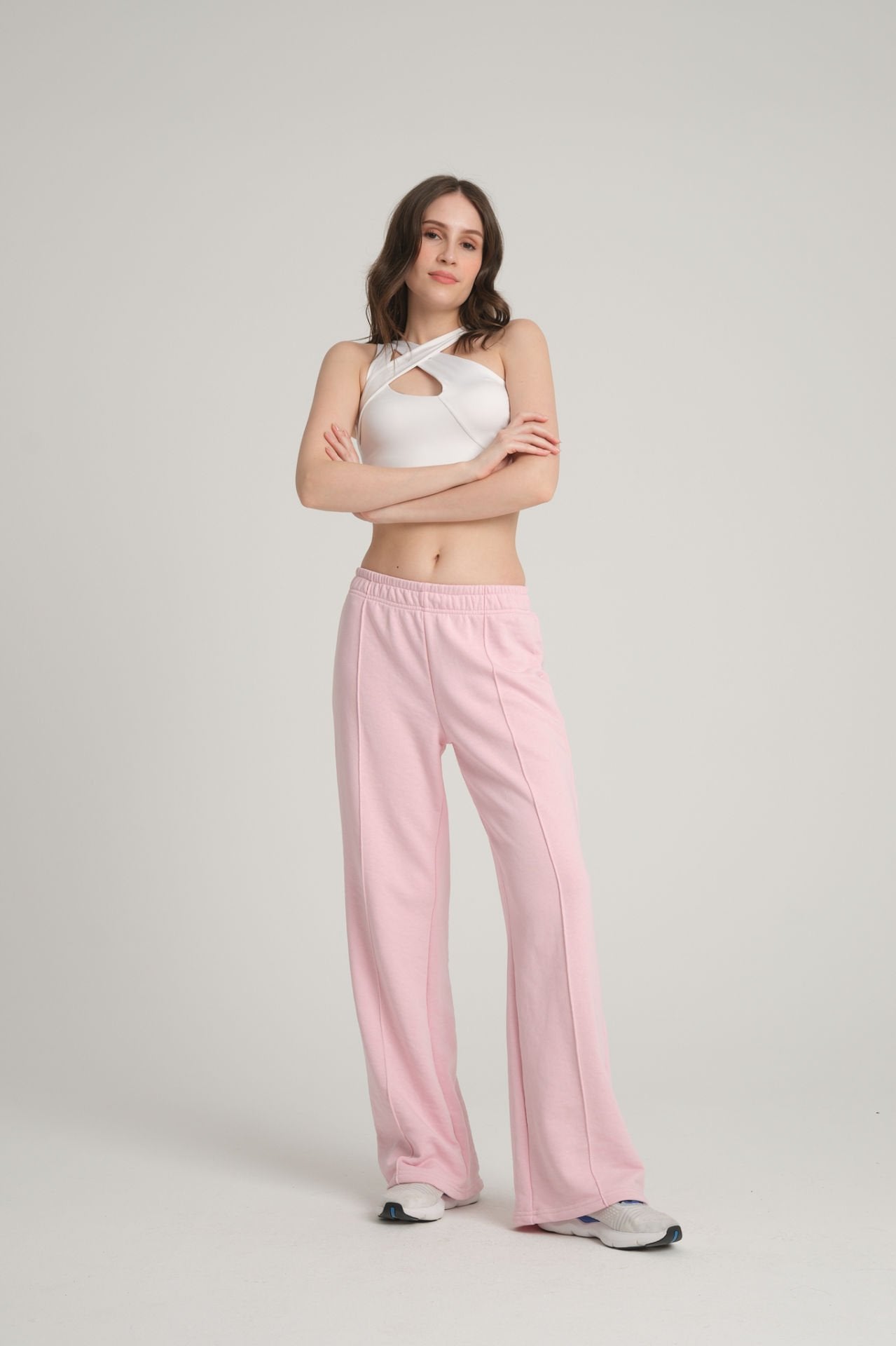 Nervürlü Pembe Eşofman