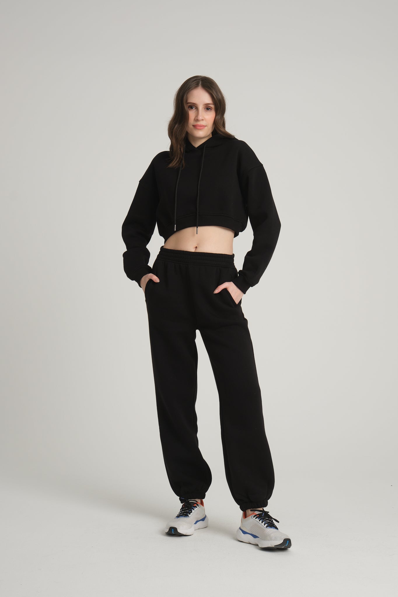 Şardonlu Siyah Jogger Eşofman
