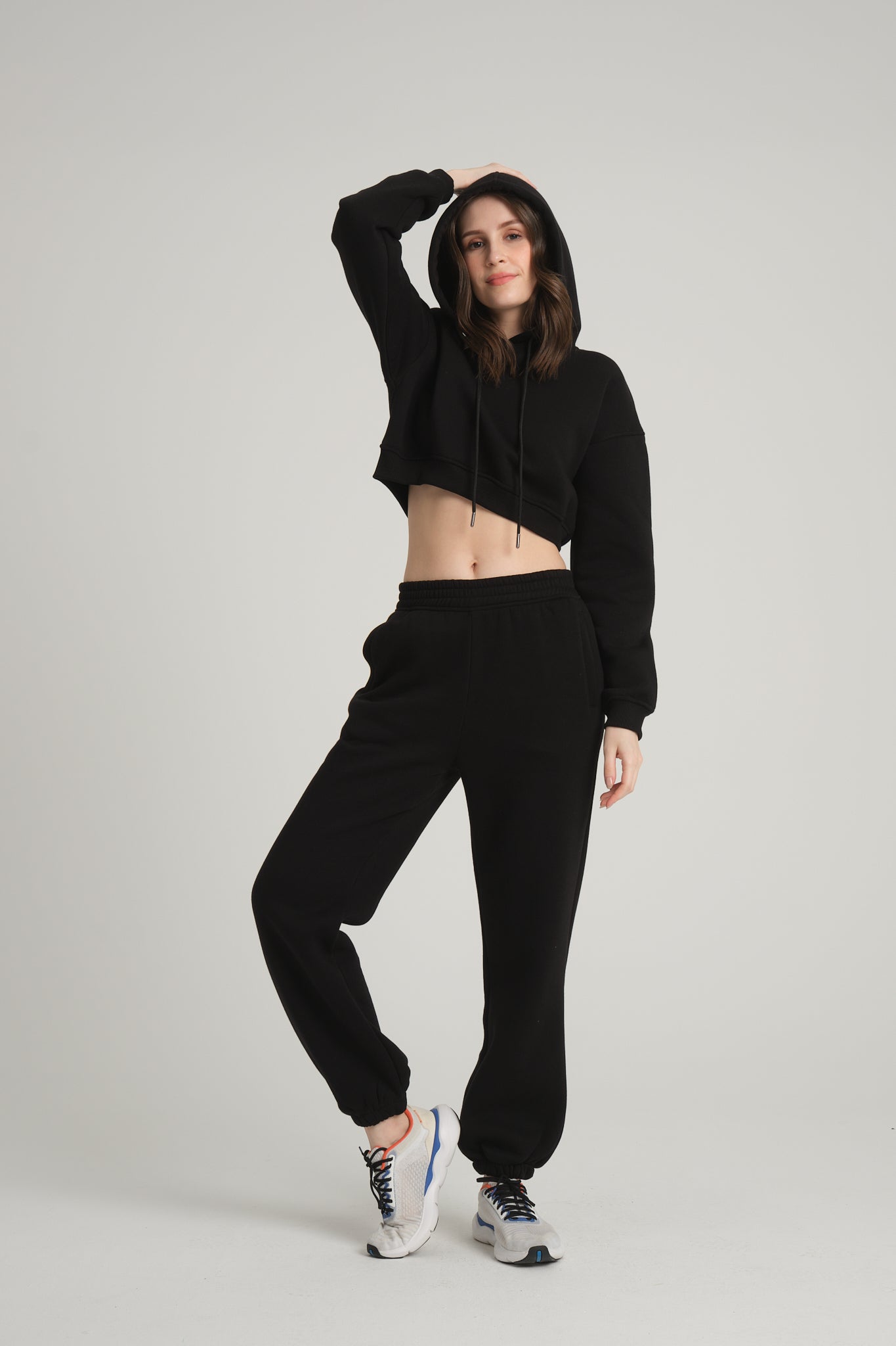 Şardonlu Siyah Jogger Eşofman
