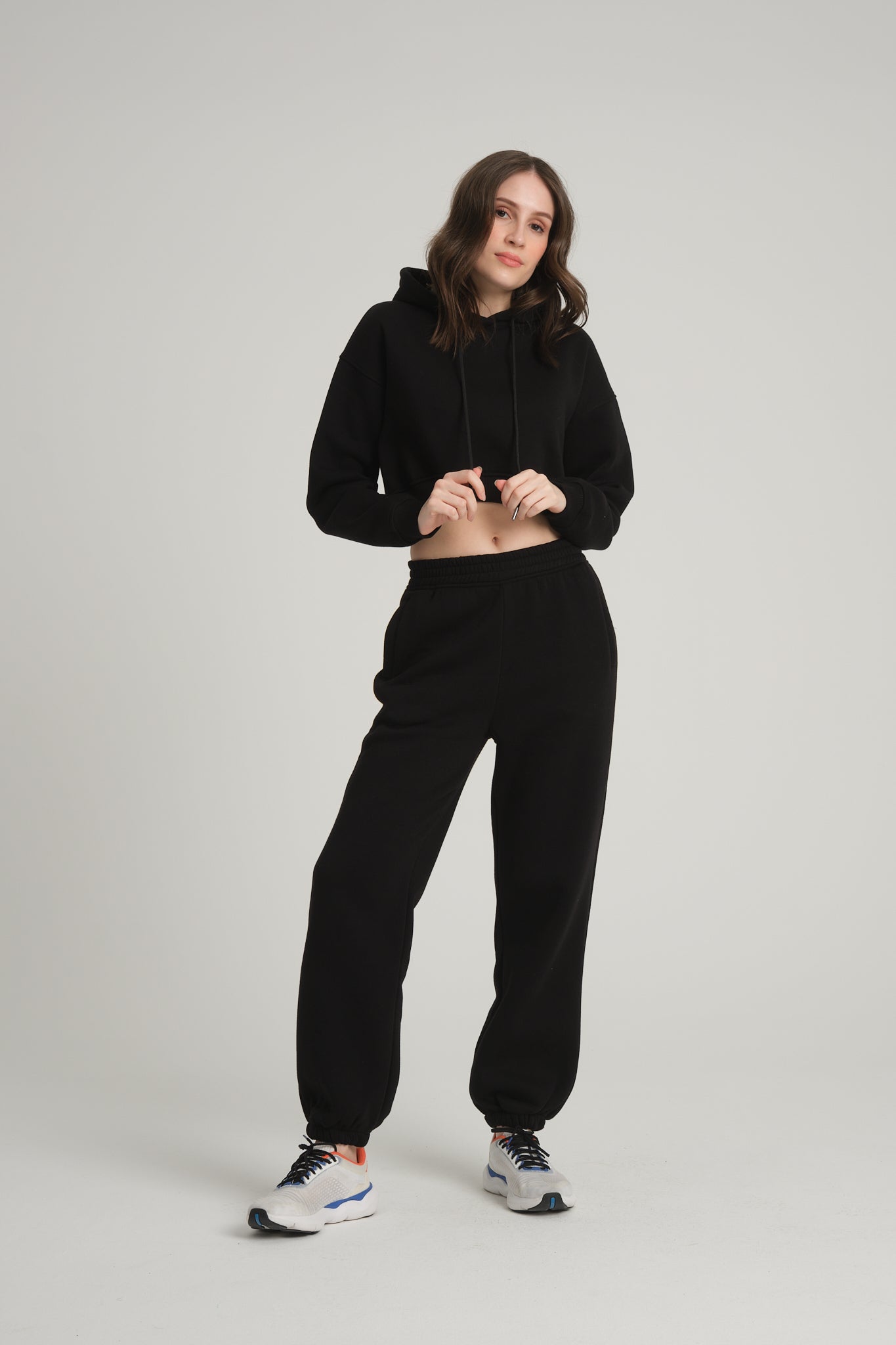 Şardonlu Siyah Hoodie