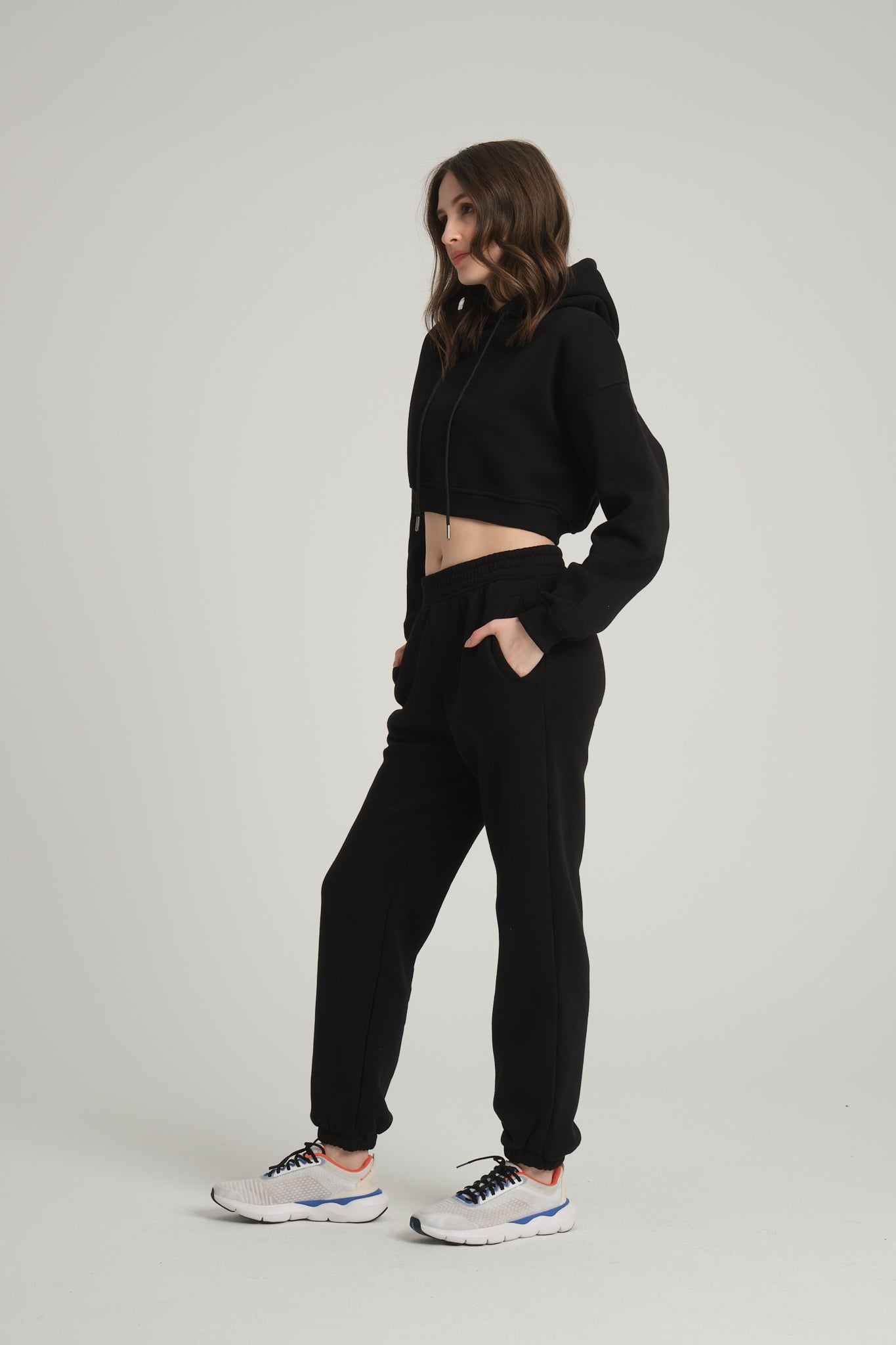 Şardonlu Siyah Jogger Eşofman